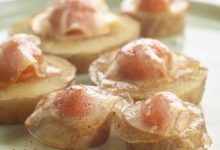 Gepofte pastinaak, crème van wortel en pancetta
