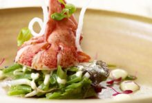 Salade van boontjes met kreeft