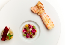 Langoustine met rode en gele biet