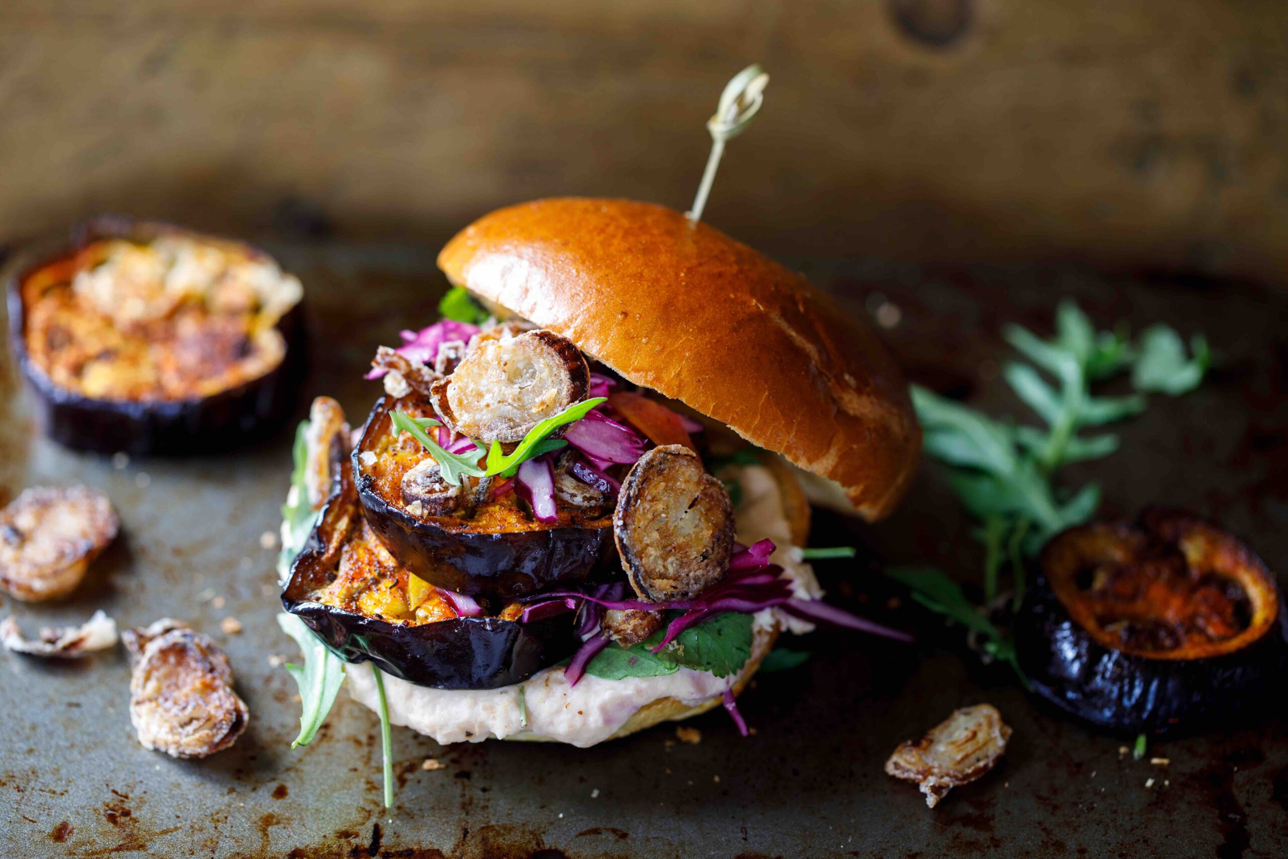 vegetarische gerechten met aubergine