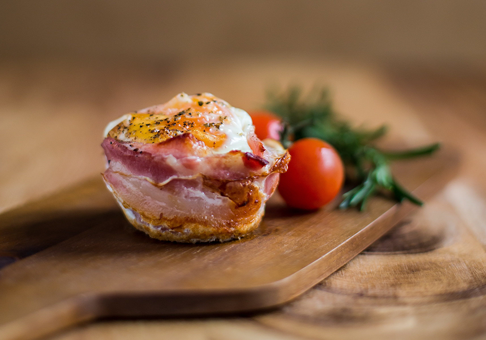 ontbijtrecepten met eieren: eitjes in baconcups