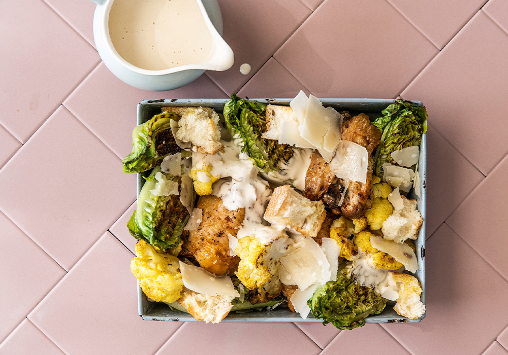 ovengebakken caesarsalade